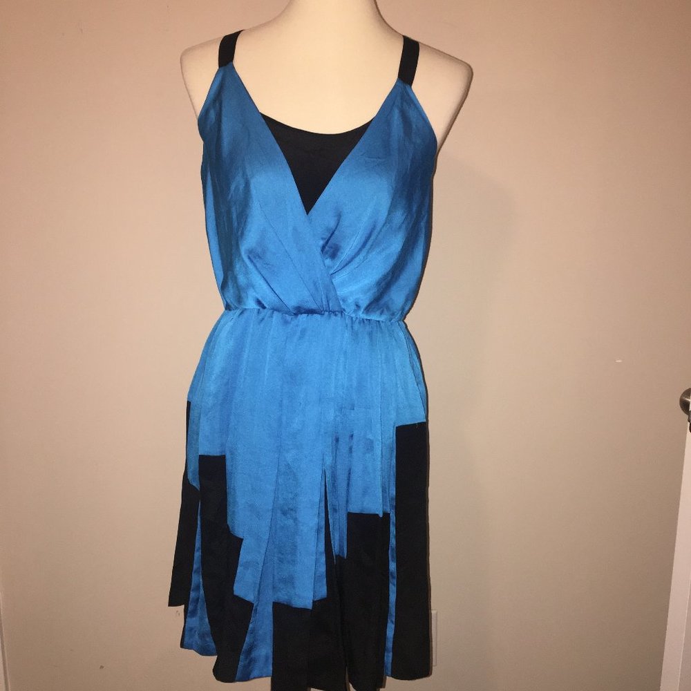NWT CYNTHIA STEFFE OCEAN/BLACK TANK DRESS SZ 0